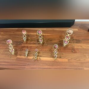 Gold and Red Decorative Ant Sculptures